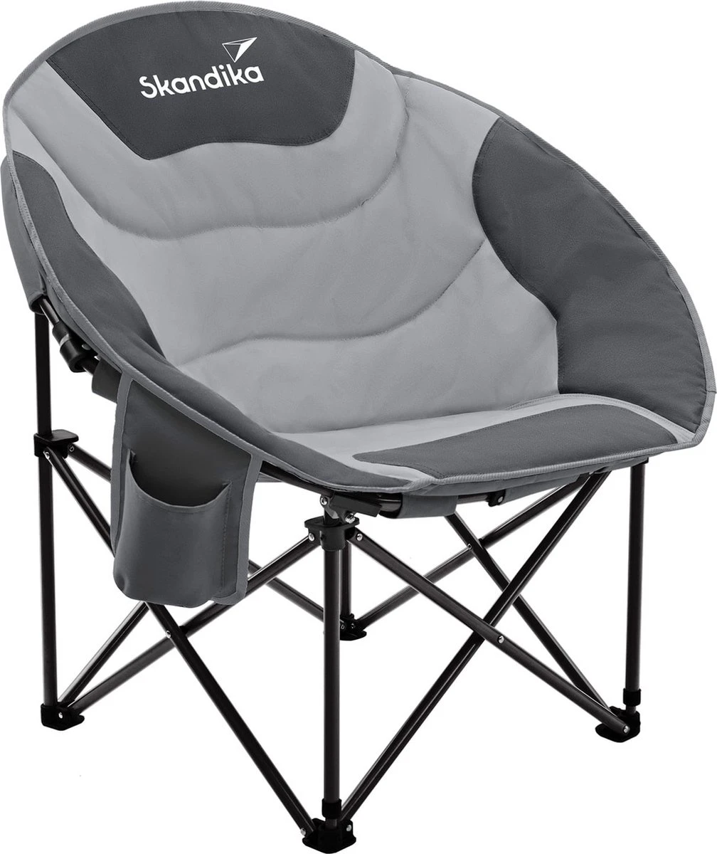 Skandika Moonchair Sirkka – Campingstoelen – Klapstoel – Vouwstoel – Kampeerstoel - Grote, Comfortabele, Campingstoel Opvouwbaar, Gepolsterd, Koelvak, Drinkhouder, Draaggreep En Draagtas, Antislipvoetjes - Max. 150 Kg – Zwart/grijs 3 Skandika Moonchair Sirkka – Campingstoelen – Klapstoel – Vouwstoel – Kampeerstoel - Grote, Comfortabele, Campingstoel Opvouwbaar, Gepolsterd, Koelvak, Drinkhouder, Draaggreep En Draagtas, Antislipvoetjes - Max. 150 Kg – Zwart/grijs