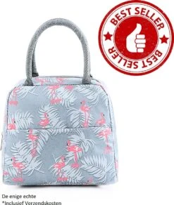 Koeltas - Lunchtas - Volwassenen En Kinderen - Compact & Handig: Zomer - Picknick -School - Lunch - Werk - Grijs Flamingo -Buiten Kamperen 1016x1200 6