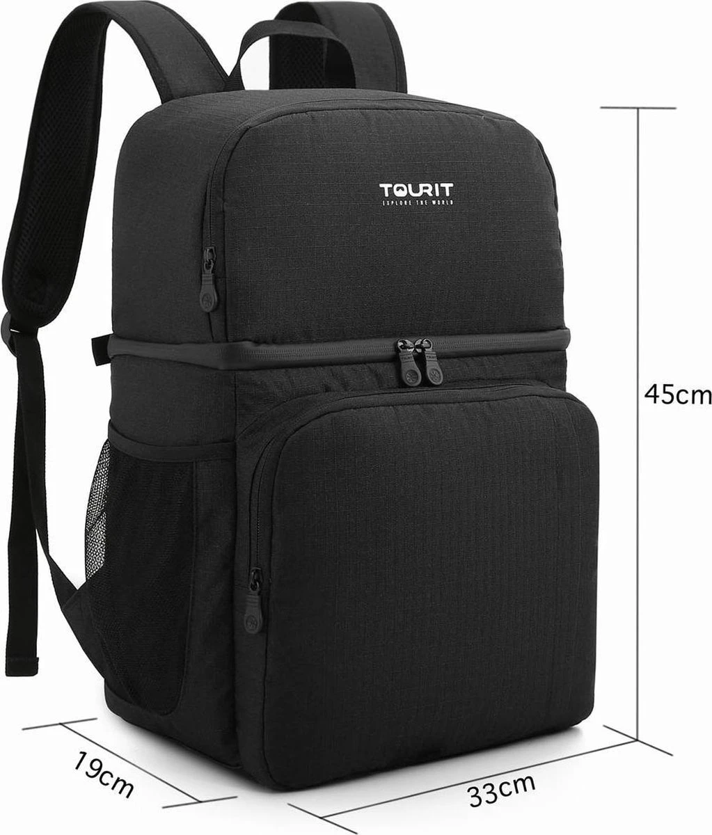 Koeltas Rugzak (28L) - Geschikt Voor 16 Blikjes - Lunchtas Voor Dames En Heren - Zwart 6 Koeltas Rugzak (28L) - Geschikt Voor 16 Blikjes - Lunchtas Voor Dames En Heren - Zwart - Afbeelding 4