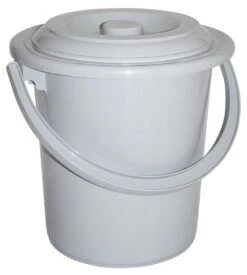 Curver Camping Toiletemmer - Met Deksel - 5 L - Ø 23,5 Cm - Lichtgrijs -Buiten Kamperen 1077x1200 1