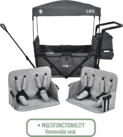 FableKids LEO X4Plus Opvouwbare Wagen Met Dak Fossil Grey -Buiten Kamperen 1082x1200 3