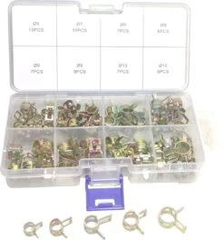 Merkloos Veerslangklem Verzinkt 75 Delig Brandstofleidingen Benzineslang Vacuumslang 6 7 8 9&10mm Slangenklem Knijpveerklem