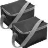 Trendoz Set Van 2x Stuks Kleine Koeltas Zwart Voor 6 Blikjes Met Rits En Draagband - Lunch-drankjes-medicijnen - 20 X 13 X 13 Cm -Buiten Kamperen 1138x1200 1