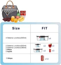 HN® Lunchtas Grijs Pijlen, Geïsoleerde Koeltas, Lekvrij, Extra Grote Opening Voor De Lunch Box, 25×16,5×26cm Design Heren En Dames -Buiten Kamperen 1138x1200 4