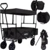 AREBOS Handwagen Vouwbare Dak Handwagen Vouwbare Trolley Uitrustingswagen Zwart -Buiten Kamperen 1139x1200