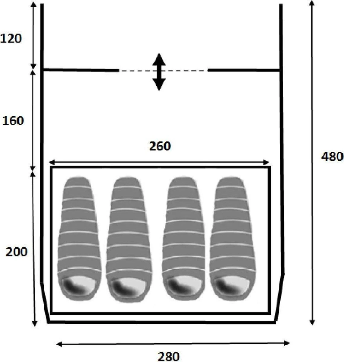 Redwood Zephyr 280 PO - Tent 4-persoons - Tunnel Tent - Grijs 9 Redwood Zephyr 280 PO - Tent 4-persoons - Tunnel Tent - Grijs - Afbeelding 7