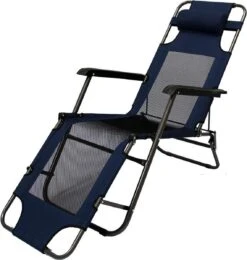 Ligstoel 180x60cm - Opvouwbaar Campingstoel Ligbed Strandstoel Tuinstoel Vouwligstoel Blauw -Buiten Kamperen 1141x1200 3