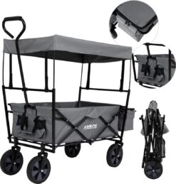 AREBOS Handwagen Vouwbare Dak Handwagen Vouwbare Trolley Uitrustingswagen Grijs 21 AREBOS Handwagen Vouwbare Dak Handwagen Vouwbare Trolley Uitrustingswagen Grijs -Buiten Kamperen 1146x1200