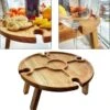 Merkloos Opvouwbare Draagbare Picknicktafel, Outdoor Opvouwbare Lichtgewicht Kampeertafel 30,5 Cm Kleine Houten Wijnpicknicktafel Voor Feest, Strand, Tuin, Camping, Barbecue, Reizen -Buiten Kamperen 1151x1200 4