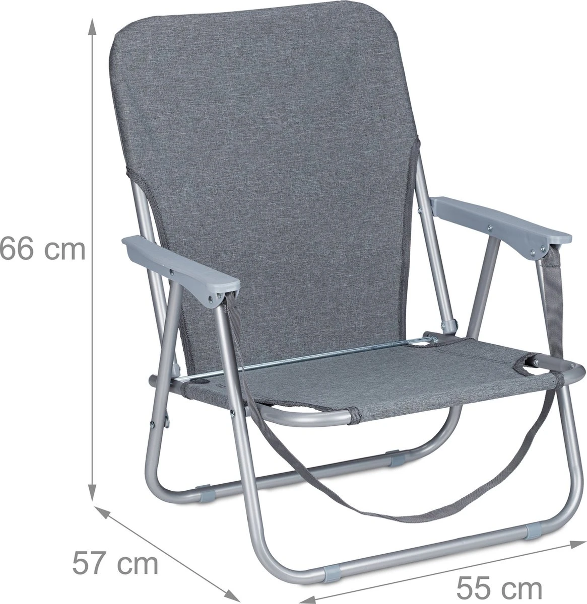 Relaxdays Strandstoel Opvouwbaar - Set Van 2 - Lage Campingstoel - Kampeerstoel Leuning - Grijs 4 Relaxdays Strandstoel Opvouwbaar - Set Van 2 - Lage Campingstoel - Kampeerstoel Leuning - Grijs - Afbeelding 2