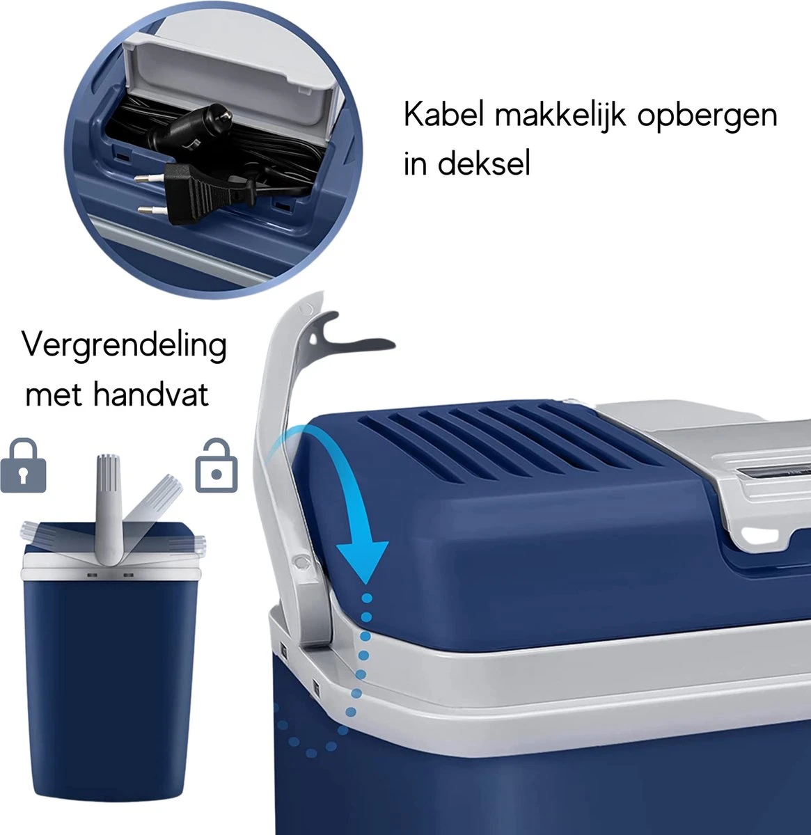 Tillvex- Koelbox, Coolbox, 24 Liter, Blauw 7 Tillvex- Koelbox, Coolbox, 24 Liter, Blauw - Afbeelding 5