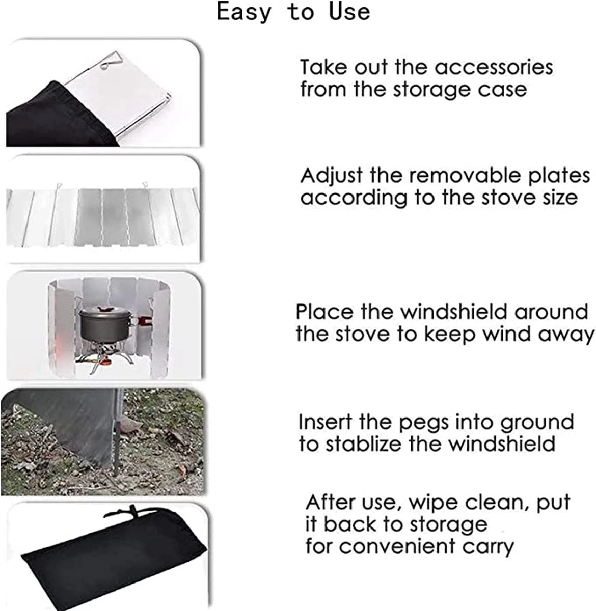 IBright Kookwindscherm - 12 Delig - 24cm Hoog - Kamperen -Opvouwbaar - Universeel 4 IBright Kookwindscherm - 12 Delig - 24cm Hoog - Kamperen -Opvouwbaar - Universeel - Afbeelding 2