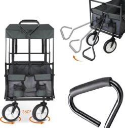 Monzana Bolderkar Opvouwbaar - 100 Liter - Met Afneembaar Dak Grijs 24 Monzana Bolderkar Opvouwbaar - 100 Liter - Met Afneembaar Dak Grijs -Buiten Kamperen 1180x1200 5