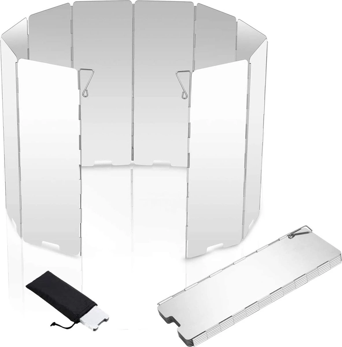 IBright Kookwindscherm - 12 Delig - 24cm Hoog - Kamperen -Opvouwbaar - Universeel 3 IBright Kookwindscherm - 12 Delig - 24cm Hoog - Kamperen -Opvouwbaar - Universeel