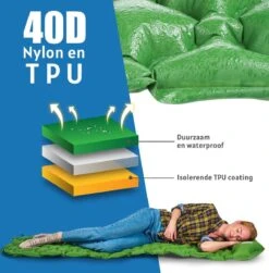 TRVLMORE Slaapmat - Zelfopblazend - 1 Persoons - Ingebouwde Pomp En Kussen - Groen -Buiten Kamperen 1183x1200 3