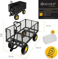 Exxen KESSER® Bolderkar, 550 Kg Belastbaar, Tuinwagen, Transportwagen, Tuinwagen, Uitneembaar Zeil, Gereedschapswagen, Handwagen, Veelzijdig Inzetbaar, Zwart 15 Exxen KESSER® Bolderkar, 550 Kg Belastbaar, Tuinwagen, Transportwagen, Tuinwagen, Uitneembaar Zeil, Gereedschapswagen, Handwagen, Veelzijdig Inzetbaar, Zwart -Buiten Kamperen 1185x1200 1