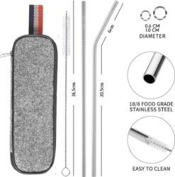 House Of Husk Reisbestek - Reis Bestekset - Chopsticks - Metalen Rietjes Met Borstel - Lepel - Vaatwasserbestendig - RVS - 7 Delig - Zilver -Buiten Kamperen 1186x1200 5