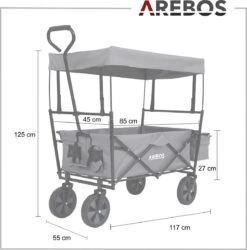 AREBOS Handwagen Vouwbare Dak Handwagen Vouwbare Trolley Uitrustingswagen Grijs 18 AREBOS Handwagen Vouwbare Dak Handwagen Vouwbare Trolley Uitrustingswagen Grijs -Buiten Kamperen 1187x1200 2