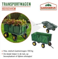 Gardebruk Bolderkar Binnenzeil - Belastbaar Tot 550 Kg – Groen -Buiten Kamperen 1188x1200 8