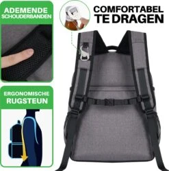 Brisby 4 Laags Geïsoleerde Koeltas Rugzak - 25 Liter - Met Handige Vakken Voor Bestek En Essentials - Waterafstotend Materiaal - Donkergrijs -Buiten Kamperen 1192x1200 14