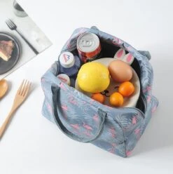Koeltas - Lunchtas - Volwassenen En Kinderen - Compact & Handig: Zomer - Picknick -School - Lunch - Werk - Grijs Flamingo -Buiten Kamperen 1193x1200 6