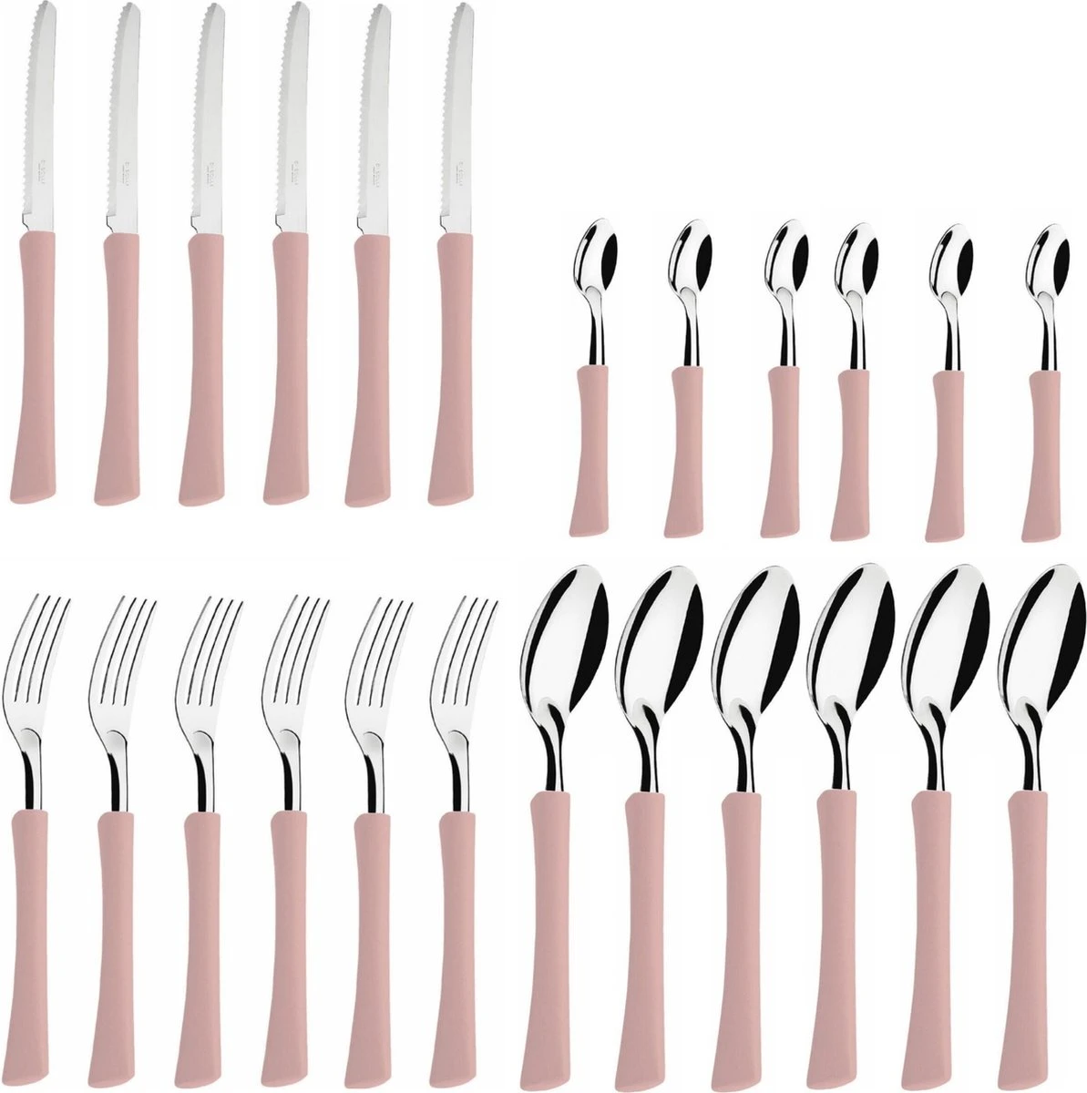 Di Solle Inova D - 6 Persoons Bestekset - Handige Opbergbak Met Raspdeksel - 26 Delig - Baby Pink 10 Di Solle Inova D - 6 Persoons Bestekset - Handige Opbergbak Met Raspdeksel - 26 Delig - Baby Pink - Afbeelding 8