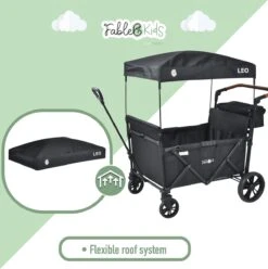 FableKids LEO X4Lite Opvouwbare Handkar Met Dak Onyx Zwart -Buiten Kamperen 1194x1200 4