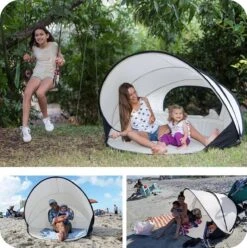 Deryan Luxe Pop Up Strandtent XXL - Anti-UV 50+ - Cream -Buiten Kamperen 1196x1200 3