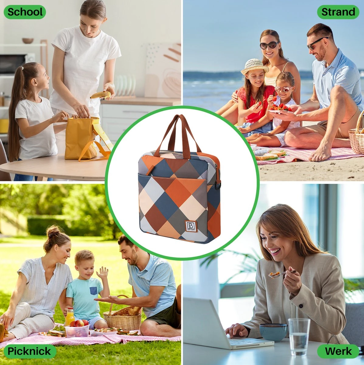 Brisby 4 Laags Geïsoleerde Koeltas - Lunchtas 7 Liter - Blok 5 Brisby 4 Laags Geïsoleerde Koeltas - Lunchtas 7 Liter - Blok - Afbeelding 3