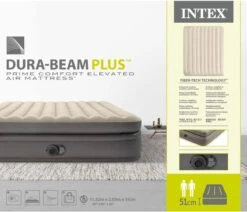 Intex Prime Comfort - Luchtbed - 2-Persoons - 152x203x51 Cm (BxLxH) - Grijs - Met Ingebouwde Motorpomp -Buiten Kamperen 1200x1029 1