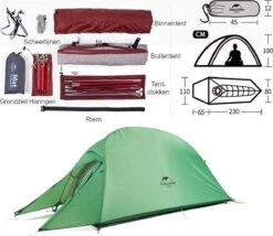 Cloud Up 1 Upgraded - Naturehike® - 1 Persoons Tent - Lichtgewicht Tent - Incl. Grondzeil - 210T 3000mm - Outdoor - Waterdicht - Hiking & Wandelen 19 Cloud Up 1 Upgraded - Naturehike® - 1 Persoons Tent - Lichtgewicht Tent - Incl. Grondzeil - 210T 3000mm - Outdoor - Waterdicht - Hiking & Wandelen -Buiten Kamperen 1200x1038