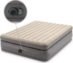 Intex Prime Comfort - Luchtbed - 2-Persoons - 152x203x51 Cm (BxLxH) - Grijs - Met Ingebouwde Motorpomp -Buiten Kamperen 1200x1039