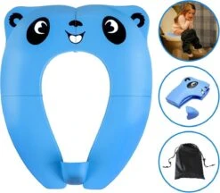 Buiten Kamperen 28 Blauwe Opvouwbare Toilet Zitje - WC Verkleiner - WC Bril Verkleiner- Urinoirs Kind - Toilet Training - Plas Trainer Zitje - Reis Accessoires - Camping Toilet Zitje - Toilet Verkleiner - Toilet Bril Verkleiner