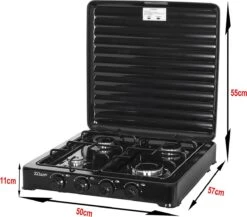 Zilan - Gas Kooktoestel 4 Pits - Campingkooktoestel - Gaskookplaat - Zwart -Buiten Kamperen 1200x1052 3
