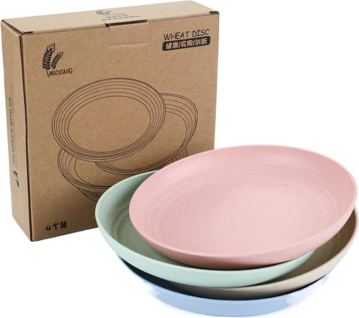 Merkloos Green-goose® Bio-based Borden | Set Van 4 | 19.5x3 Cm | Duurzame, Vaatwasserbestendige Borden Voor Camping, Vakantie Of Picknick | Vaatwasserbestendig 3 Merkloos Green-goose® Bio-based Borden | Set Van 4 | 19.5x3 Cm | Duurzame, Vaatwasserbestendige Borden Voor Camping, Vakantie Of Picknick | Vaatwasserbestendig