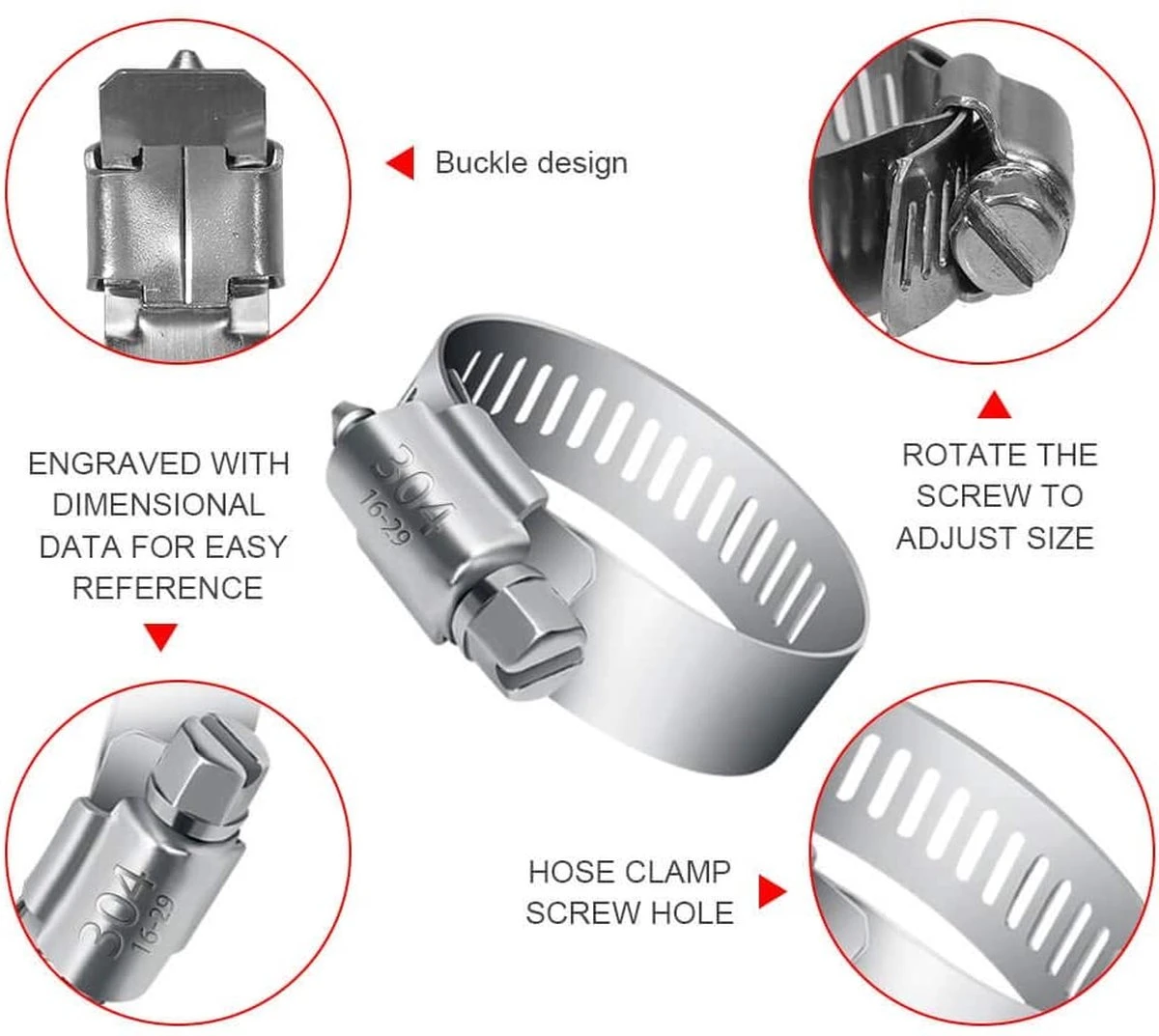 BOTC Slangklemmen Set - RVS Slangklem - Ø 8-38mm - 60 Delig 8 BOTC Slangklemmen Set - RVS Slangklem - Ø 8-38mm - 60 Delig - Afbeelding 6