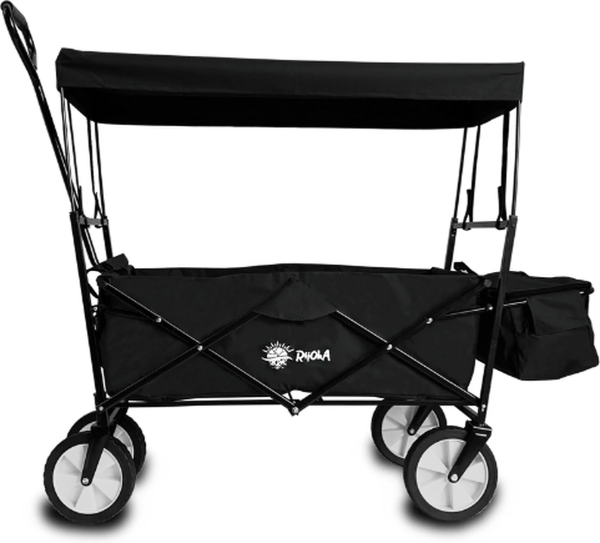 Rijoka Opvouwbare Bolderkar/Bolderwagen | Met Dakje En Draagtas | Zwart 4 Rijoka Opvouwbare Bolderkar/Bolderwagen | Met Dakje En Draagtas | Zwart - Afbeelding 2