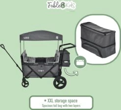 FableKids LEO X4Plus Opvouwbare Wagen Met Dak Fossil Grey -Buiten Kamperen 1200x1089 2
