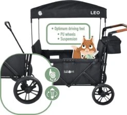 FableKids LEO X4Lite Opvouwbare Handkar Met Dak Onyx Zwart -Buiten Kamperen 1200x1089 3