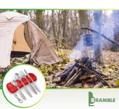 Roestvrij Staal Bestek (kampeerset) – Draagbare Reislepels, -vork En -mes Voor Festivals, Camping Of Trektochten - Wordt Geleverd Met Een Neopreen Draagtasje Met Een Lichtgewicht Flesopener -Buiten Kamperen 1200x1100 7