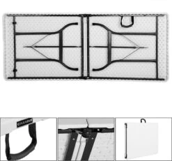Casaria Tuintafel Opvouwbaar – Met Draaggreep 220x70 Cm – Wit -Buiten Kamperen 1200x1121 3