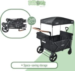 FableKids LEO X4Lite Opvouwbare Handkar Met Dak Onyx Zwart -Buiten Kamperen 1200x1131 3