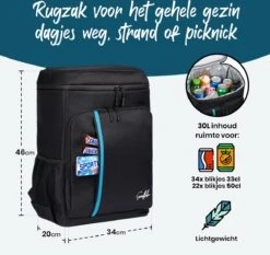 Sunflake Koelrugzak Groot - Lunchtas - Koeltas Backpack Voor Dames & Heren - Zwart 13 Sunflake Koelrugzak Groot - Lunchtas - Koeltas Backpack Voor Dames & Heren - Zwart -Buiten Kamperen 1200x1132 8