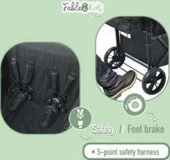 FableKids LEO X4Lite Opvouwbare Handkar Met Dak Onyx Zwart -Buiten Kamperen 1200x1134 4