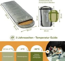 Skandika Dundee Flannel-R Slaapzak – Slaapzakken – Slaapzakken Volwassen - Maat M – Unisex - Katoen, Luxe Kwaliteit, Dubbele Slaapzak, 3 Seizoenen, Tot -20°C - 220 X 80 Cm - Outdoor Kampeerslaapzak – Ritssluiting Rechts - Grijs/geel -Buiten Kamperen 1200x1136 3