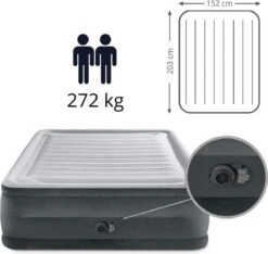 Intex Luchtbed - 2-Persoons - 152 X 203 X 33 Cm - Grijs - Met Ingebouwde Pomp, Hoeslaken Wit En Reparatieset 16 Intex Luchtbed - 2-Persoons - 152 X 203 X 33 Cm - Grijs - Met Ingebouwde Pomp, Hoeslaken Wit En Reparatieset -Buiten Kamperen 1200x1138 1