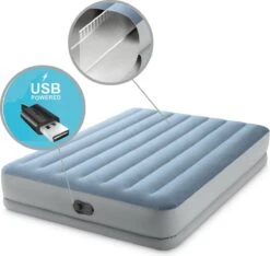 Intex Mid-Rise Comfort - Luchtbed - 2-Persoons - 152x203x36 Cm (BxLxH) - Blauw/Grijs - Met FastFill USB Pomp -Buiten Kamperen 1200x1139 3