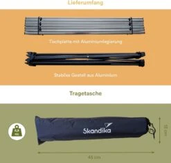 Skandika Ruka S Kleine Campingtafel – Campingtafels - Aluminium Campingtafel, Opvouwbaar, Zeer Licht, Eenvoudig Te Monteren, Stabiele Standaard - Opvouwtafel Voor Kamperen, Tenten Wandelen, Reizen, Thuis, Tuin – Tot Max. 20 Kg. - Grijs -Buiten Kamperen 1200x1143 6