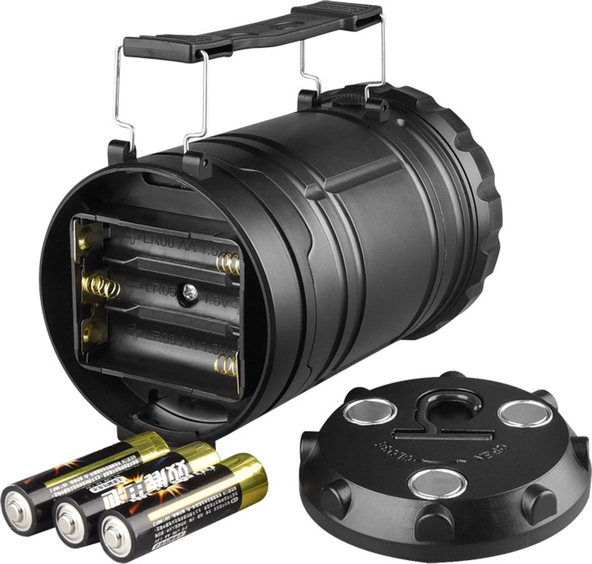 Campinglamp - Tentlamp - Lantaarn - Multifunctioneel - LED Lamp Op Batterijen - Zwart 4 Campinglamp - Tentlamp - Lantaarn - Multifunctioneel - LED Lamp Op Batterijen - Zwart - Afbeelding 2