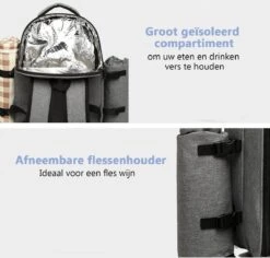 Kono Koeltas - Koelrugzak - Picknick - Picknicktas Met Flessenhouder - Koelrugtas Met Picknickkleed - Grijs (E6915 GY) 13 Kono Koeltas - Koelrugzak - Picknick - Picknicktas Met Flessenhouder - Koelrugtas Met Picknickkleed - Grijs (E6915 GY) -Buiten Kamperen 1200x1145 5